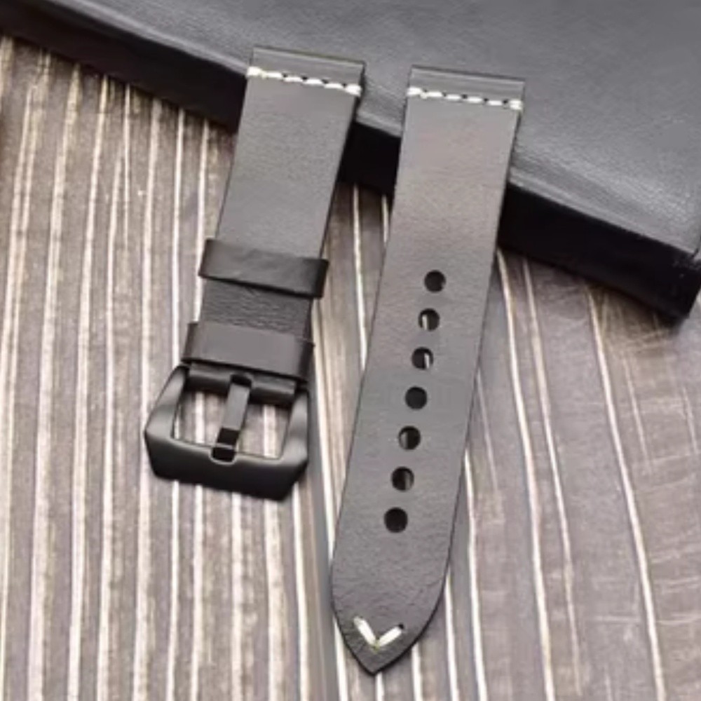 High Quality Handmade Oil-Waxed Cowhide Leather Watch Strap 18mm-24mm Optional