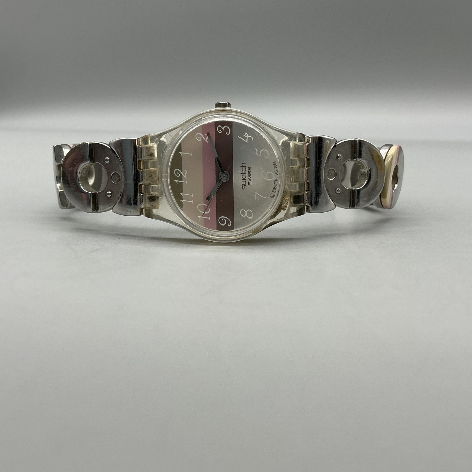 Vintage Swatch Metallic Dune Womens Watch 25mm Stainless Swiss New Battery 7.75″