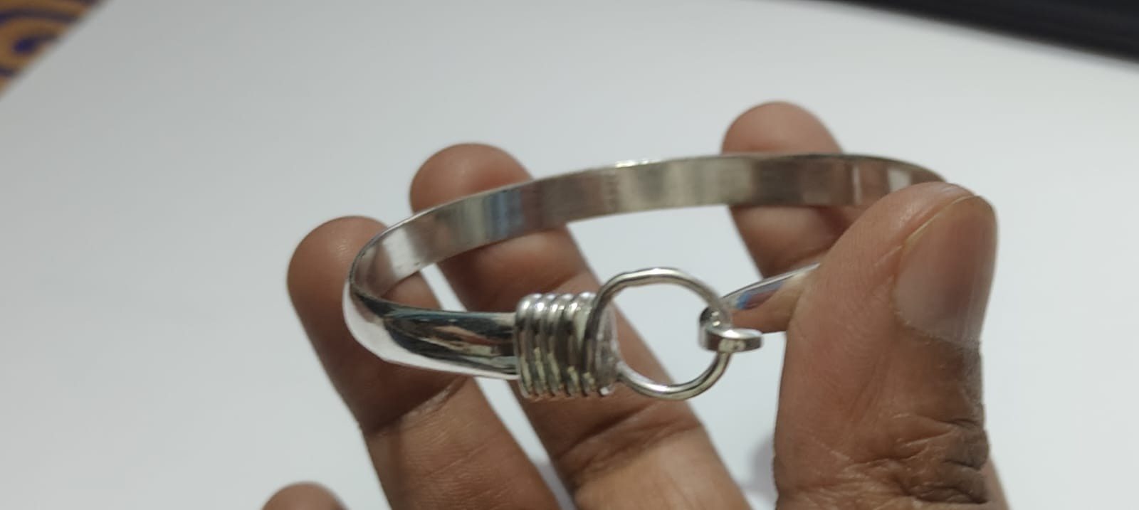 Cuff Bracelet Hook Clasp Bangle 925 Sterling Silver Handmade Bangle Al Size 5 12