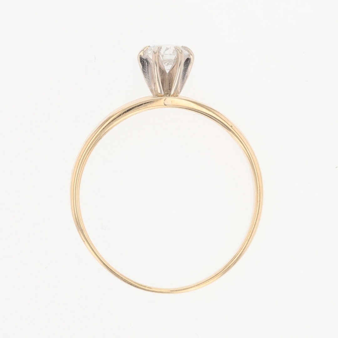 .31ct Round Diamond Solitaire Textured Engagement Ring 14k Yellow Gold Size 7