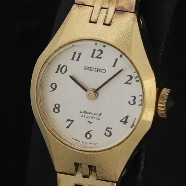 Working Seiko Special 1140-0220 Manual Winding Silver Dial 23 Jewels Ladies Watc