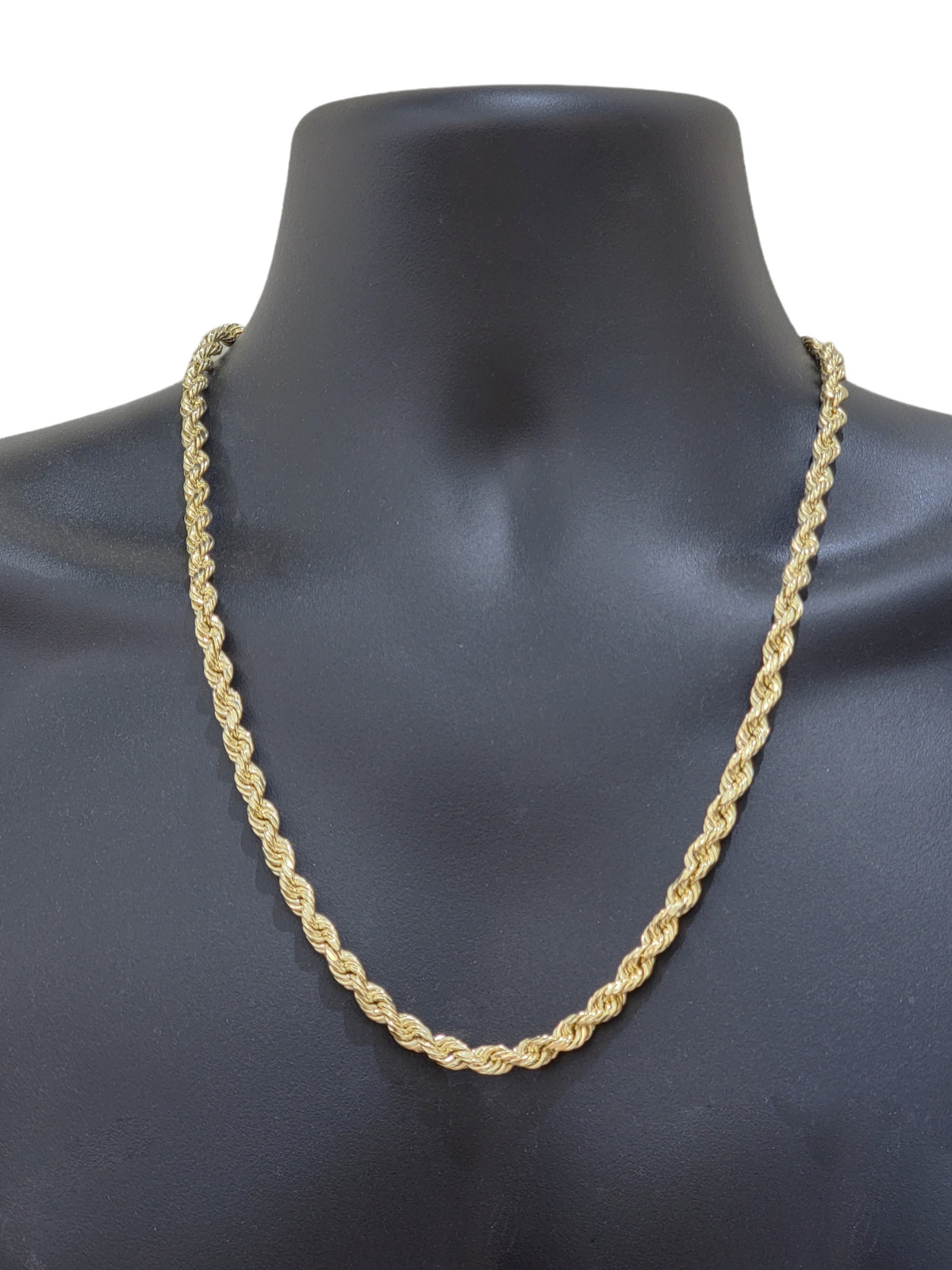 Real 14k Yellow Gold Rope Chain 6.5mm 24″ inch Long 14kt Men’s Necklace