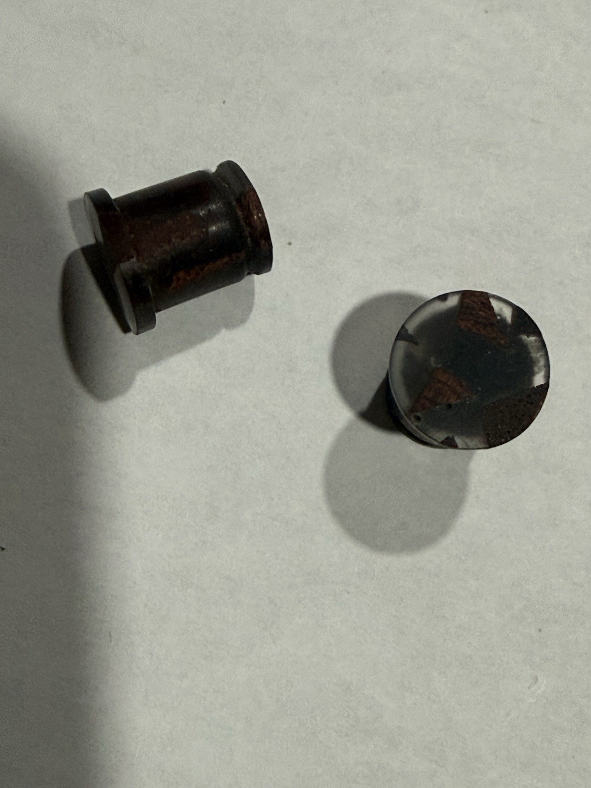 00G 10mm Handcrafted Resin & Wood Ear Plugs Pair Symbiote Style