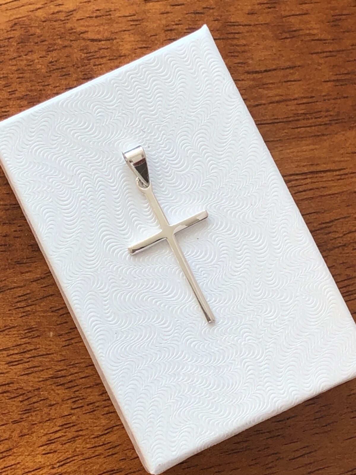 925 Sterling Silver Small Plain Cross Pendant Mens Womens 26mm(1.02″)/33mm(1.3″)