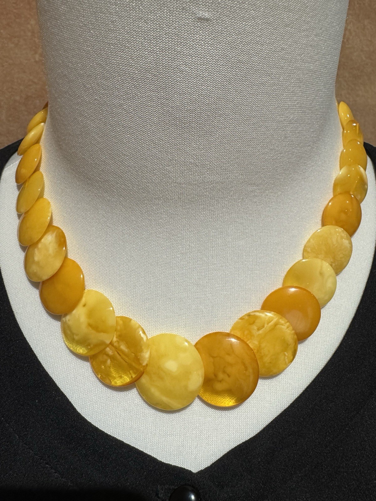 Natural Baltic Amber Necklace Butterscotch Egg Yolk Amber 27.2g 46cm