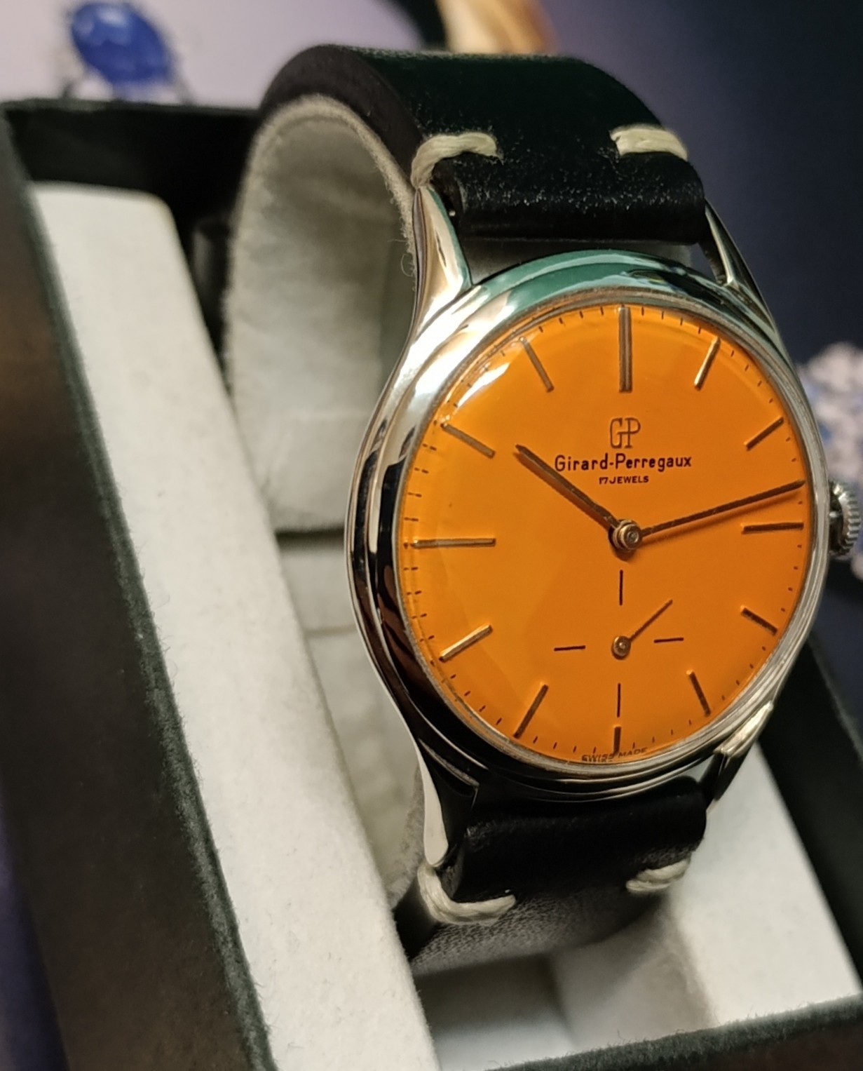 GENT´S GIRARD PERREGAUX ORANGE DIAL GP. 03 MOVEMENT JUMBO SIZE