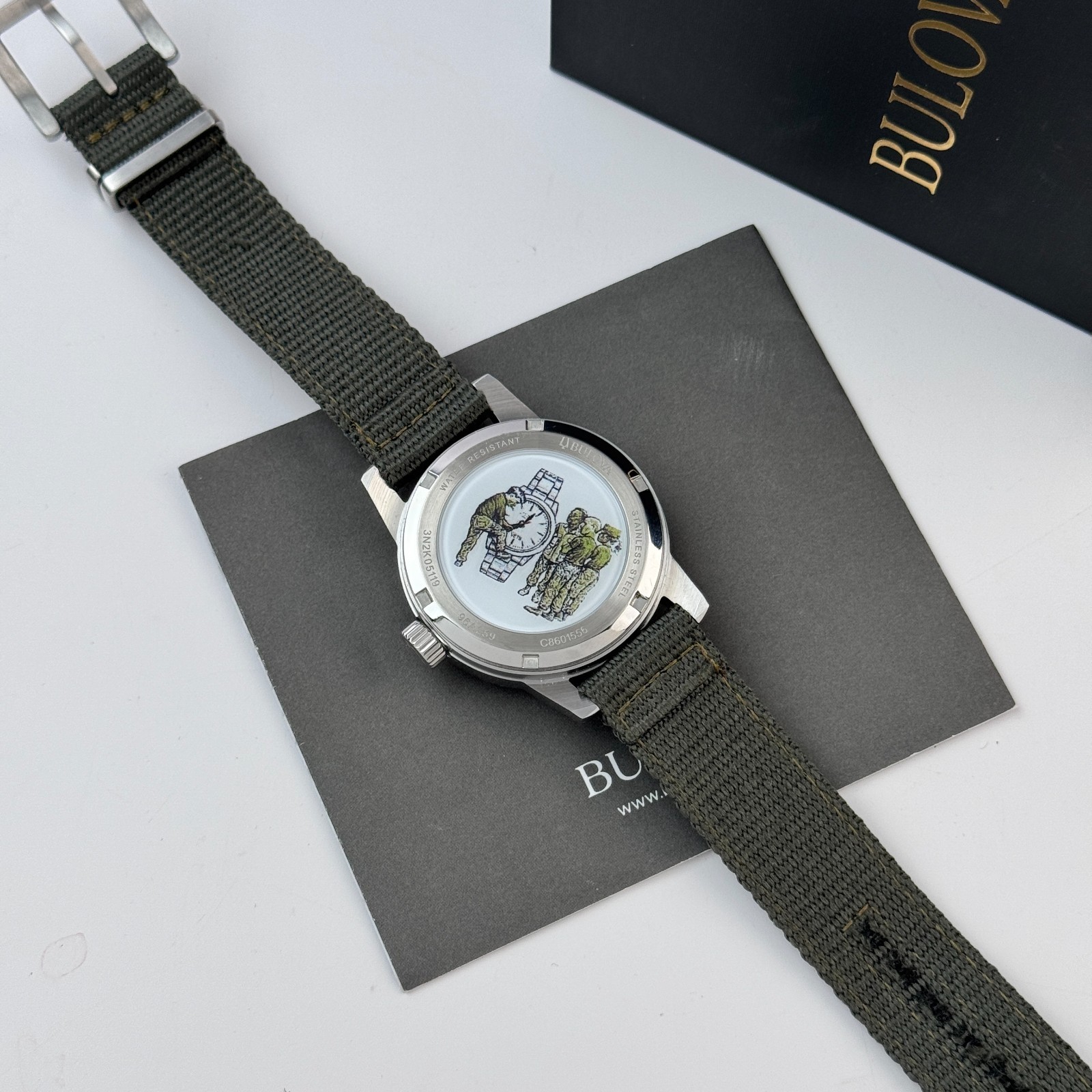 Bulova Hack VWI Special Edition Automatic Black Dial Men’s Nylon Watch 96A259