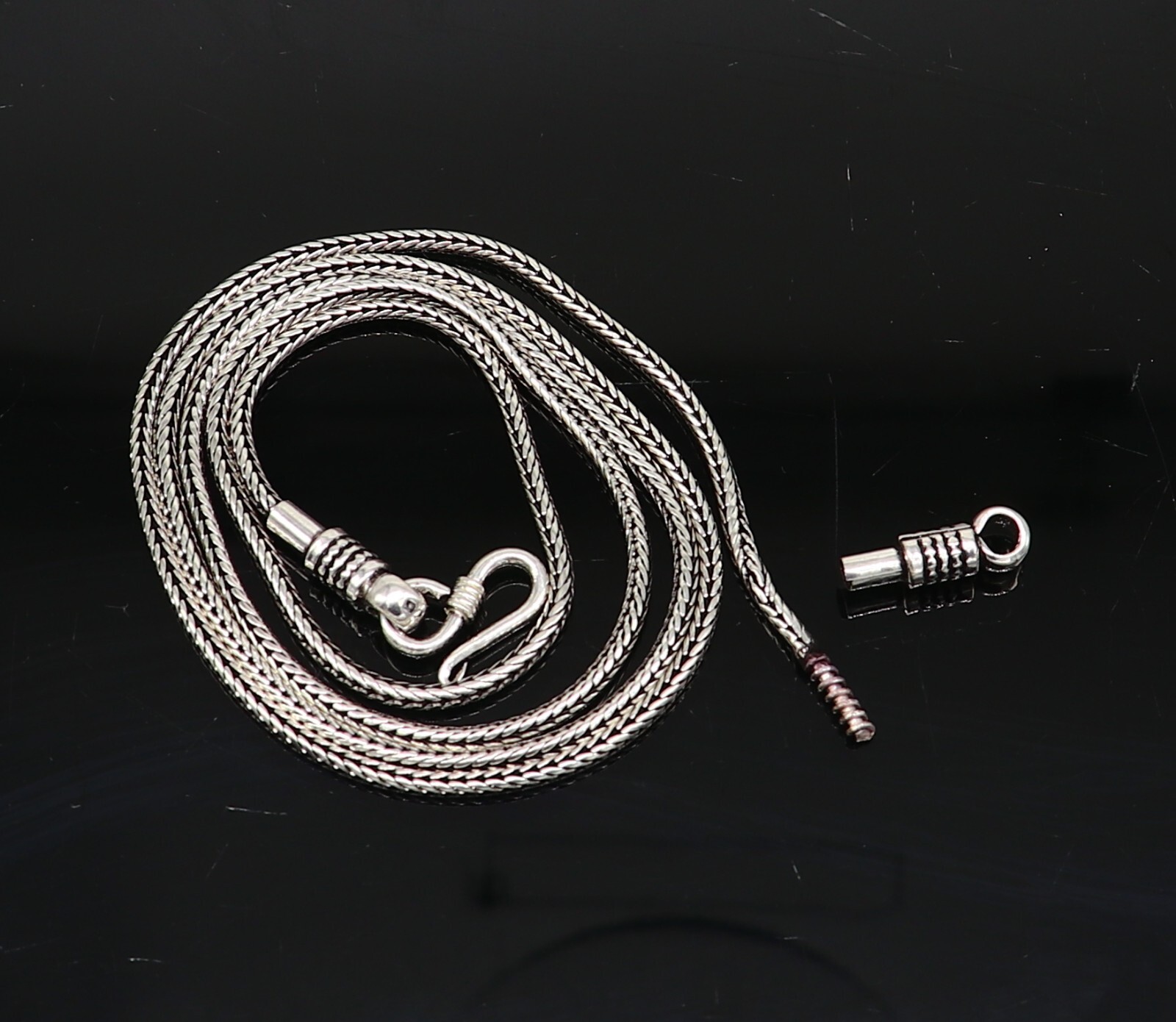 18″ to 30″ 2mm 925 sterling silver style wheat ,screw,waist belly chain ch112