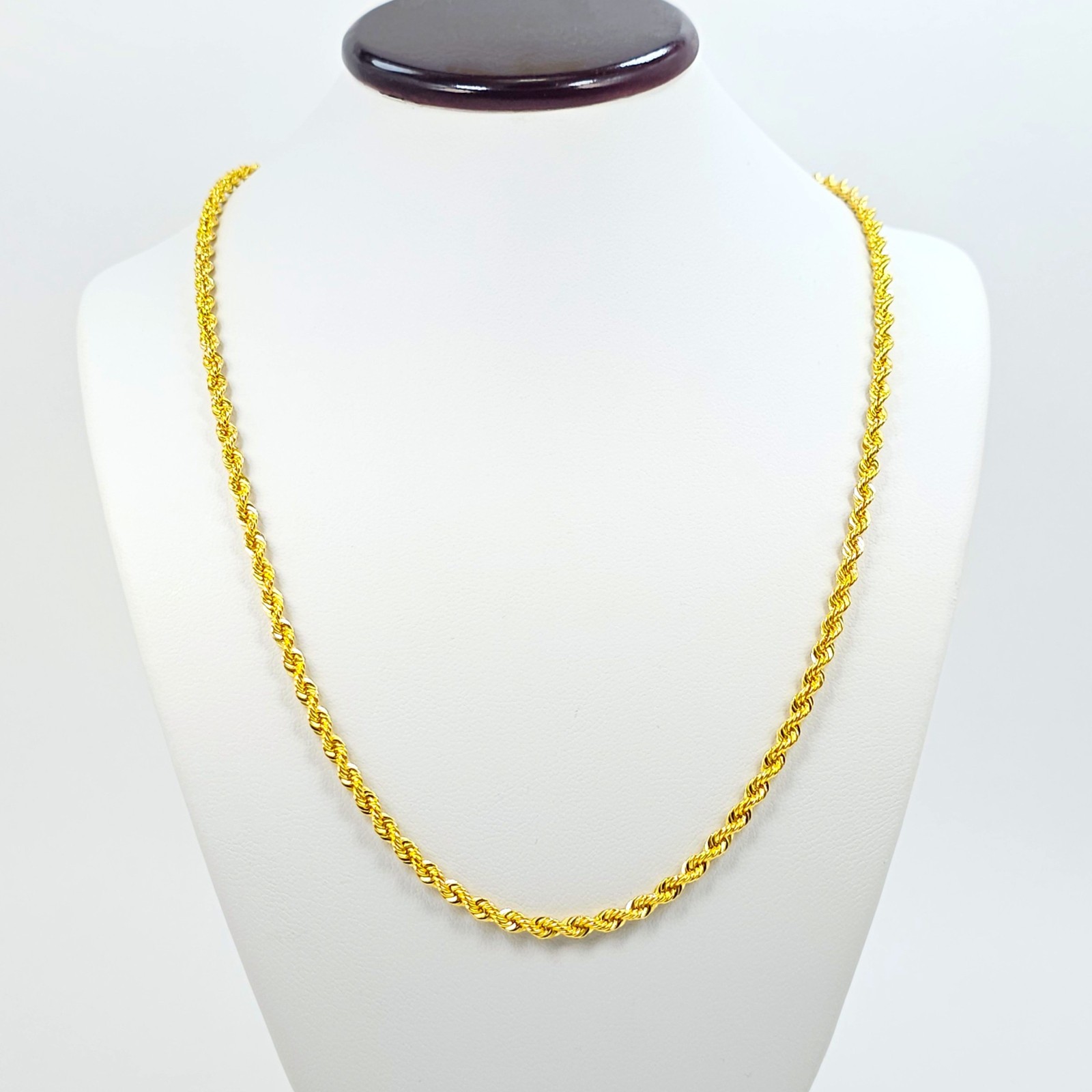 22K Gold Rope Chain Necklace 20.3 inch 2.8 mm Hollow Genuine Hallmarked 916