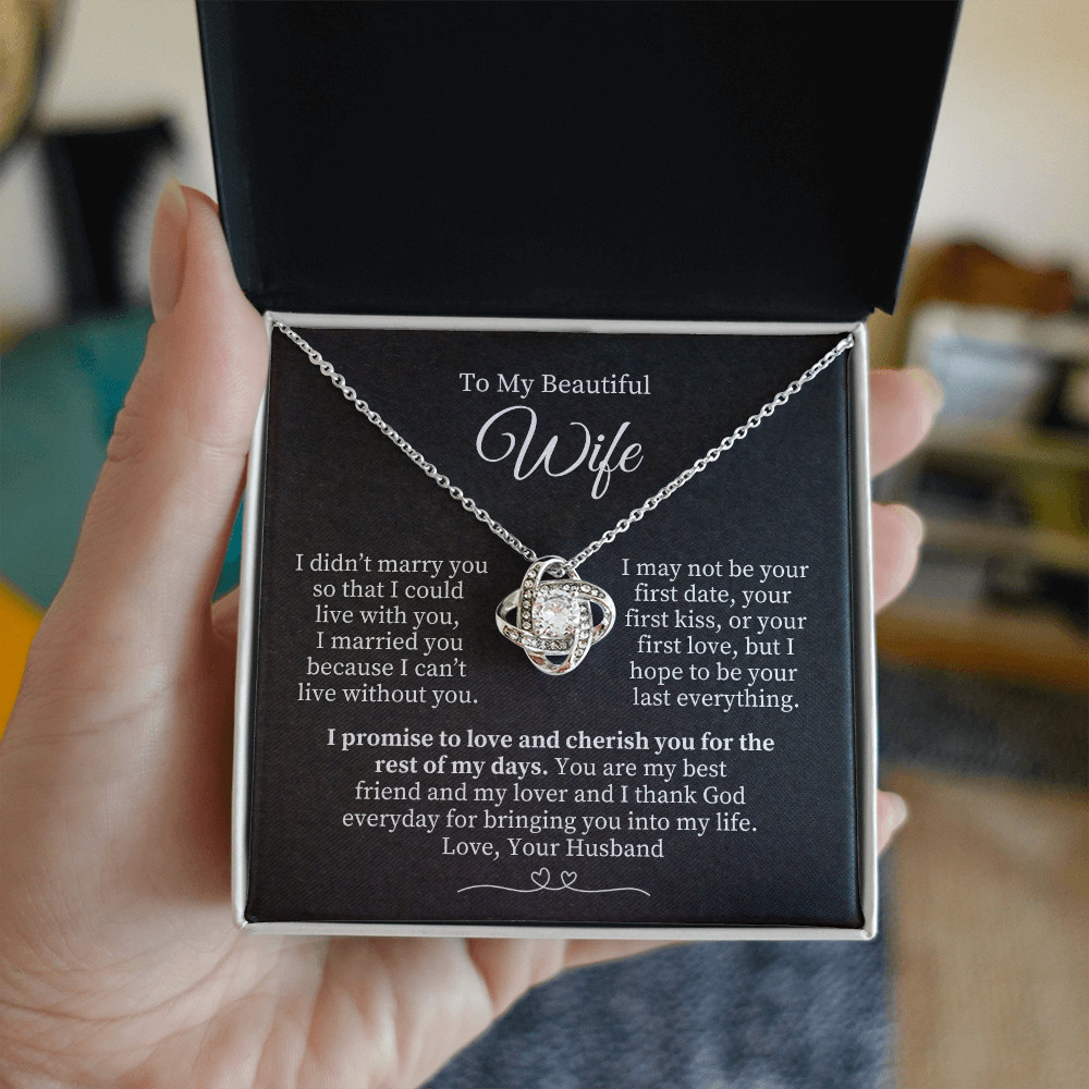 To My Wife Necklace Gift From Husband Love Message Jewelry Anniversary Birthday