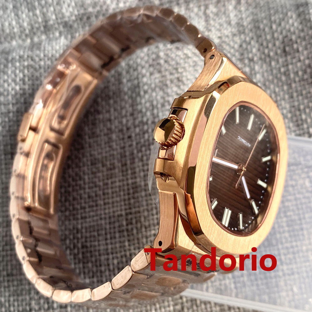 40mm Square Brown/Black Dial Rose Gold NH35 PT5000 Automatic Men’s Watch