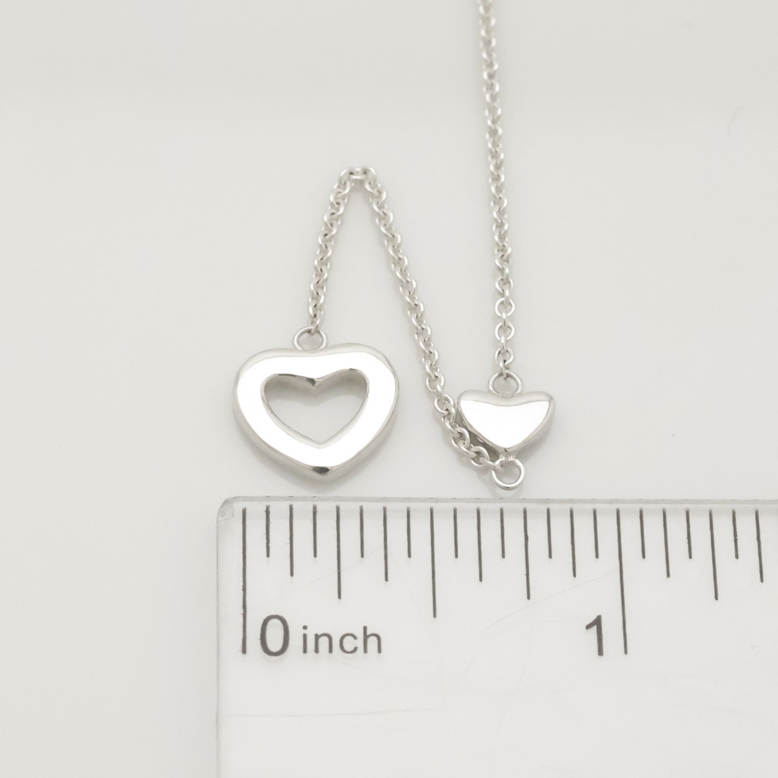 Authentic Tiffany & Co. Heart Link Lariat Pendant Necklace 19.6″ Silver w/Pouch