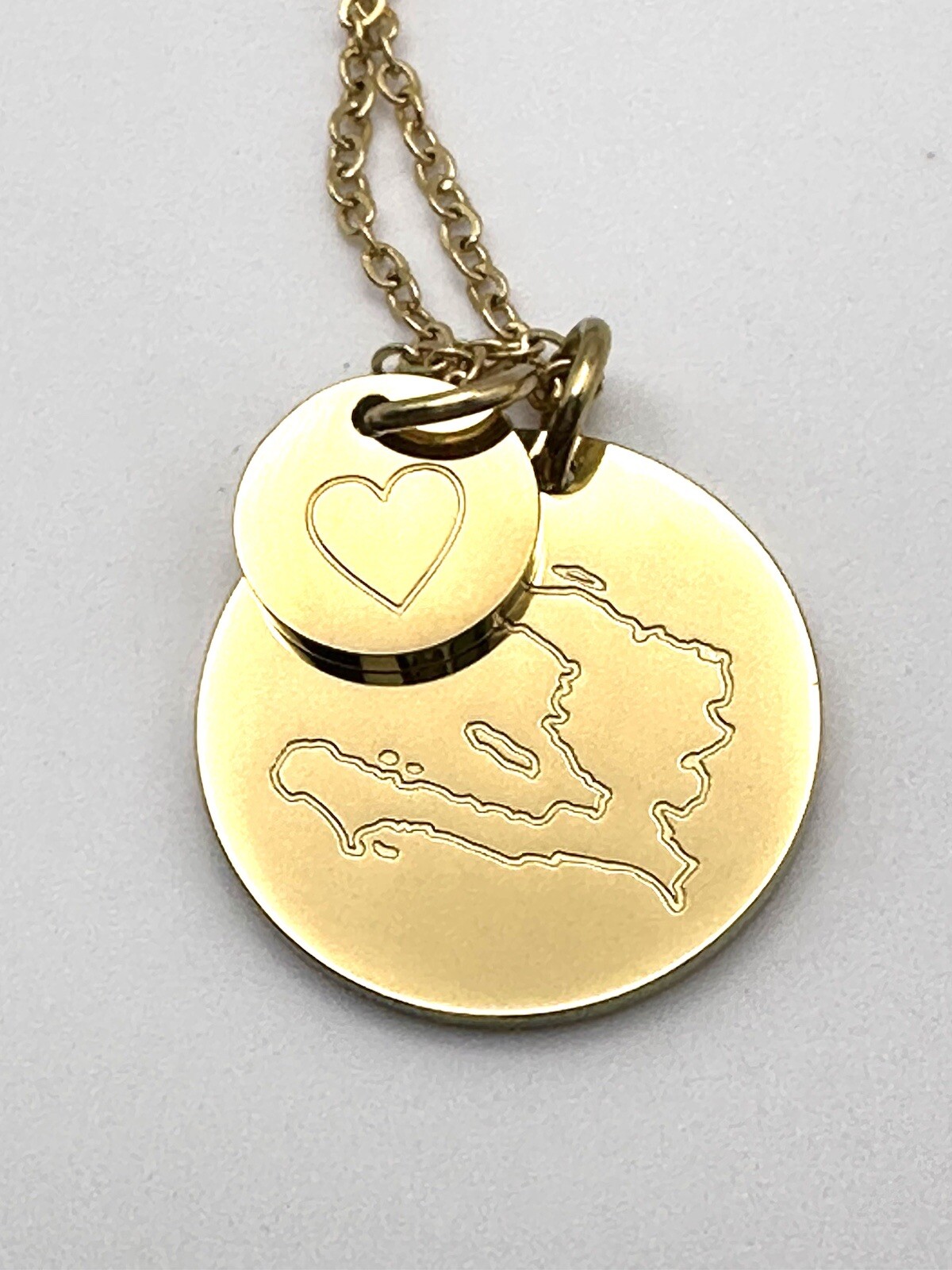 Haiti HTI Country Necklace Charm LDS Sister Missionary Mom Wife Statesman Ties