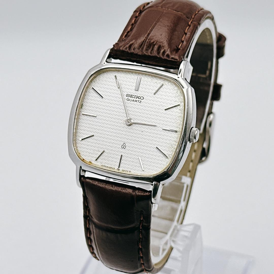 [Working/Battery/Strap Replacement] SEIKO Men’s Watch, Square Shape, Silver