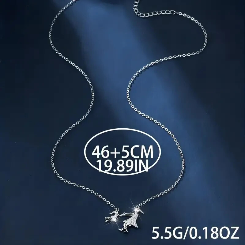 Creative Fashion Shiny Mom Girl Pendant Necklace Versatile Personality Trend New