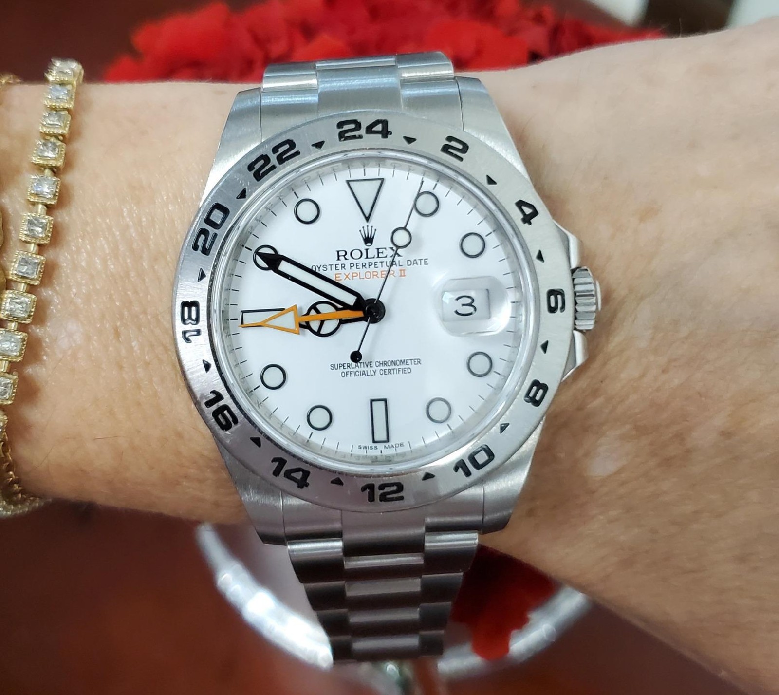Rolex Explorer II 216570 Polar White Dial 42mm Steel Oyster Box Books Warranty