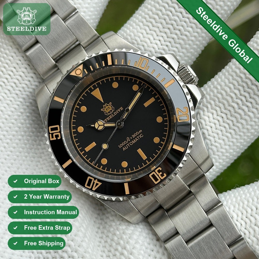 STEELDIVE SD1954V Mens 40.5mm 300M Automatic Dive Watch NH35 Sapphire Steel