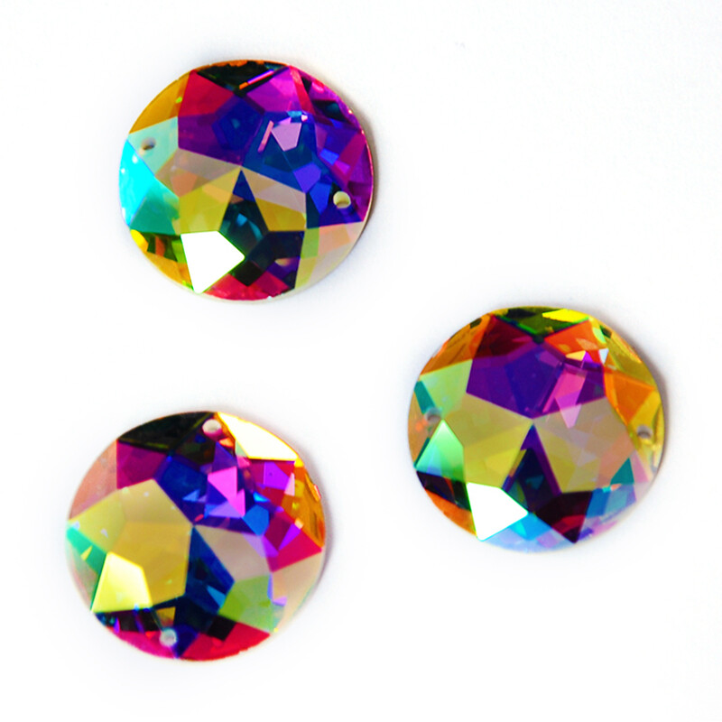 Round Multi-faceted Sew On Rhinestones Strass Garment Decoration Gym suit DIY