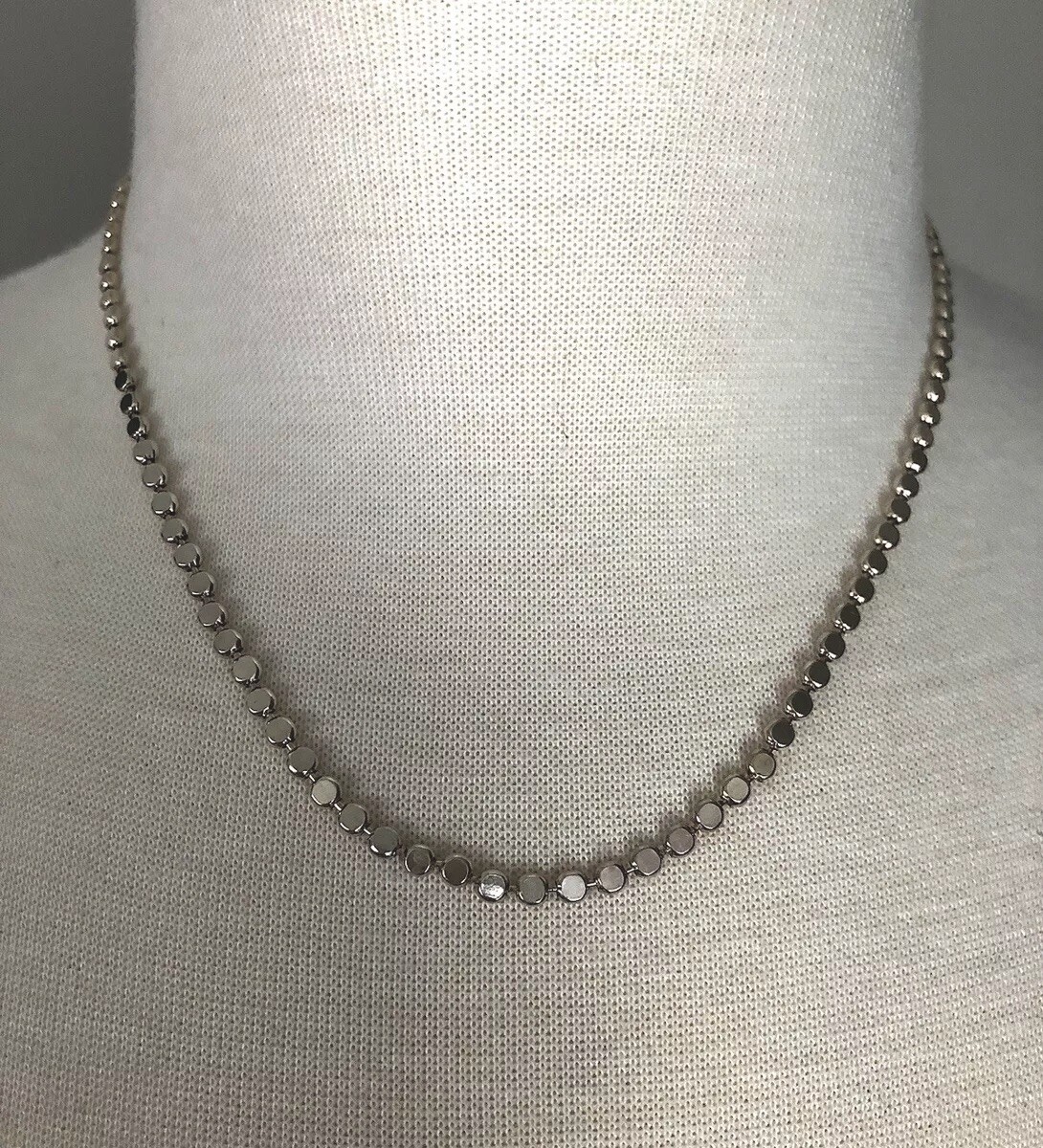 Milor Italy 950 Silver Disc Link Necklace 18 11.5g Modern Italian Designer Chain