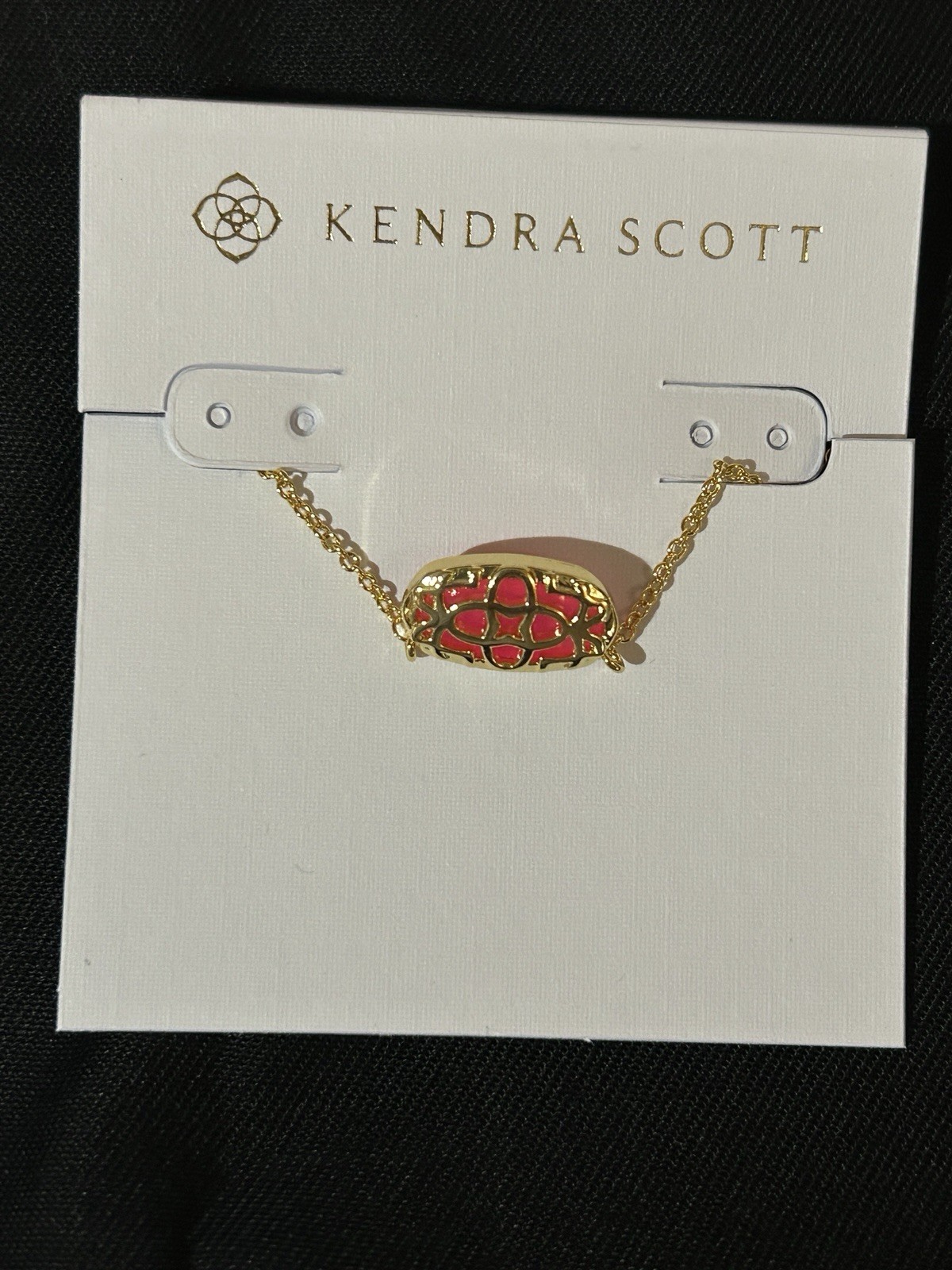 New! Kendra Scott Elisa Azalea Illusion Pink Necklace Gold Tone