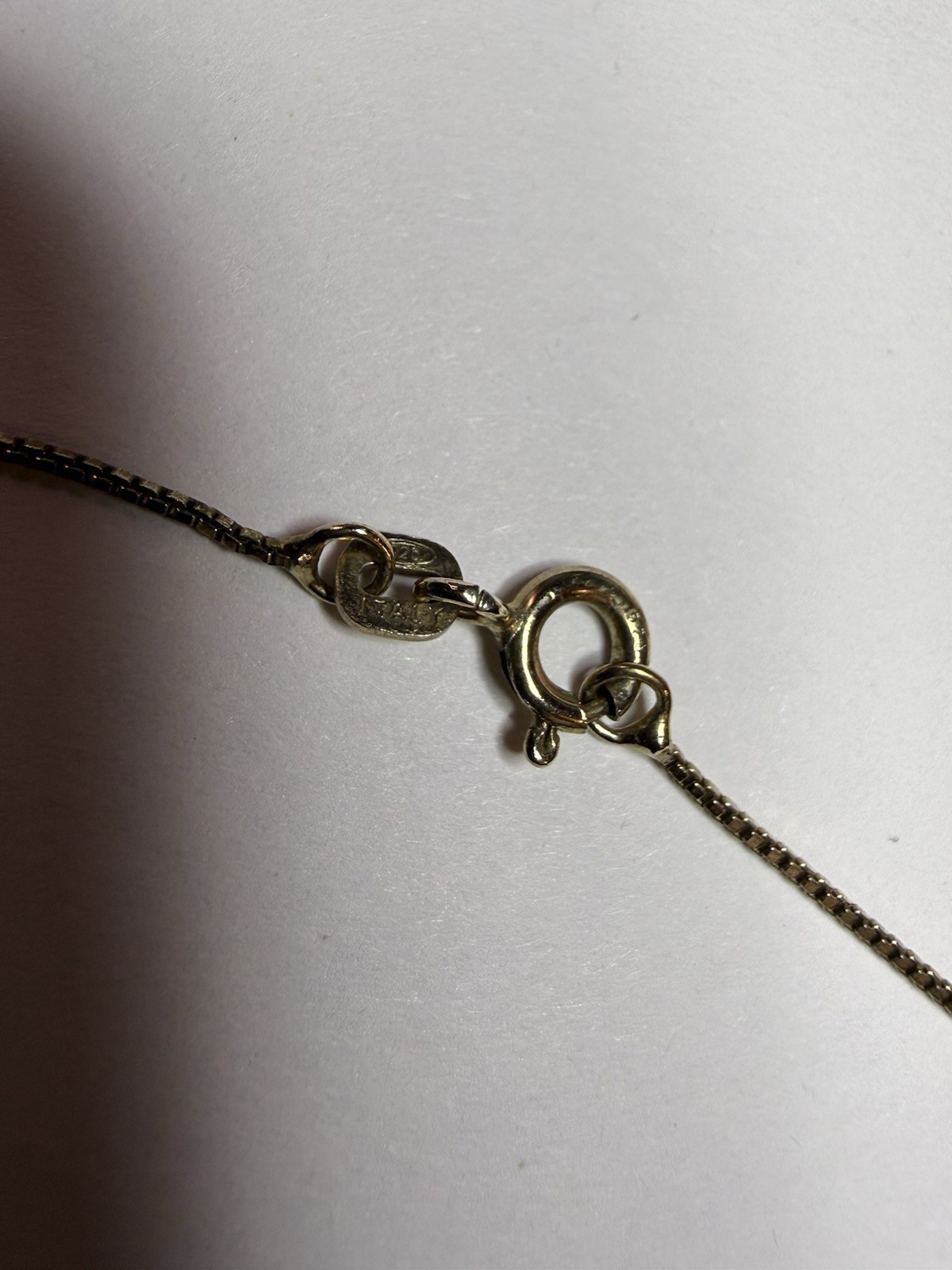 Vintage FAS 925 Italy Heart Pendant Necklace Red Stone Read Description