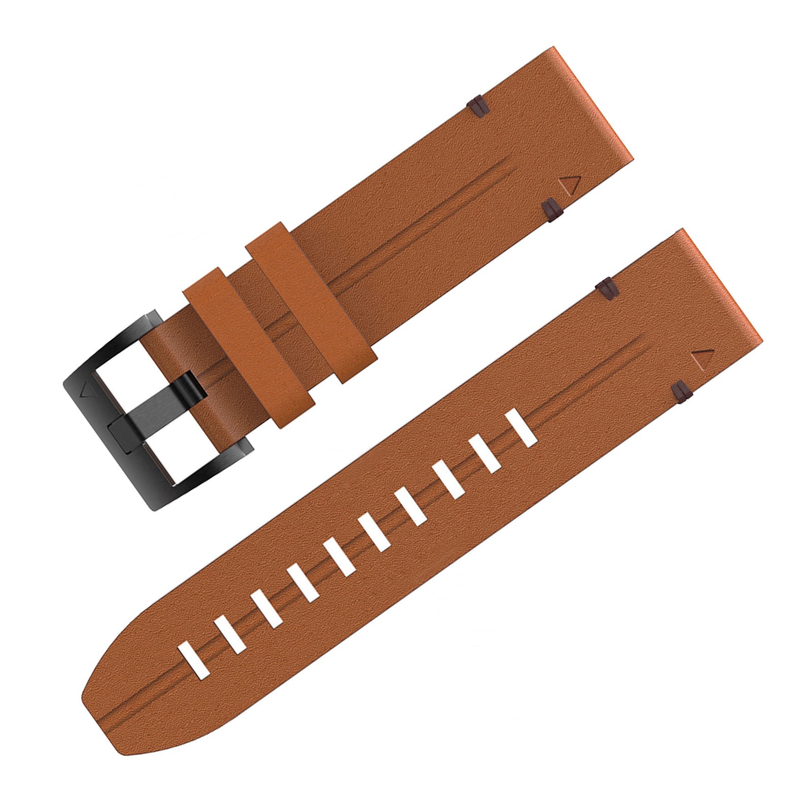 22mm Brown Leather Watchband Strap Quick Wristband For Garmin Fenix 5 6 7 G