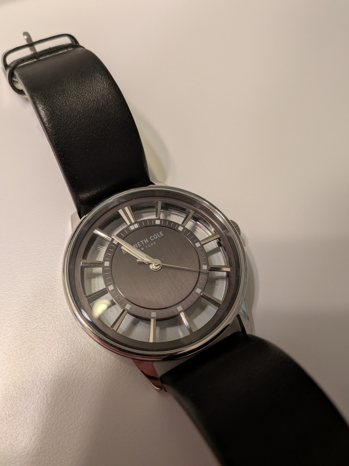 Kenneth Cole Unisex KC14994001 Transparent , See-Thru Silver White Dial Watch