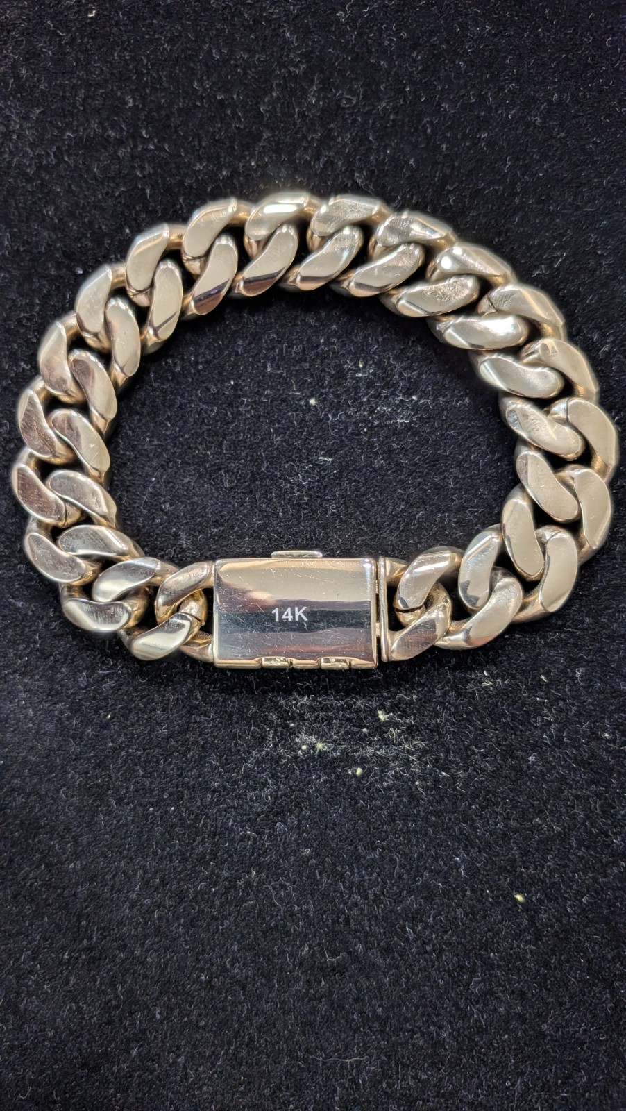 Custom “J” Initial Cuban Link Bracelet – 14k Gold Plated – CZ Iced Out Box Clasp