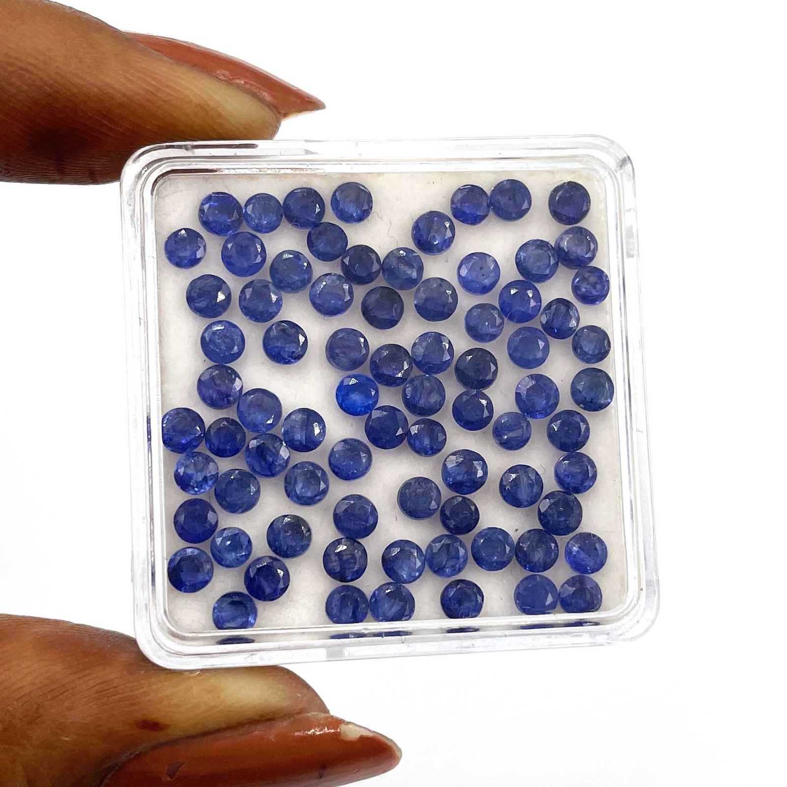 Fissure Filled Blue Sapphire Round Cut 3 MM Lot 50 Pcs