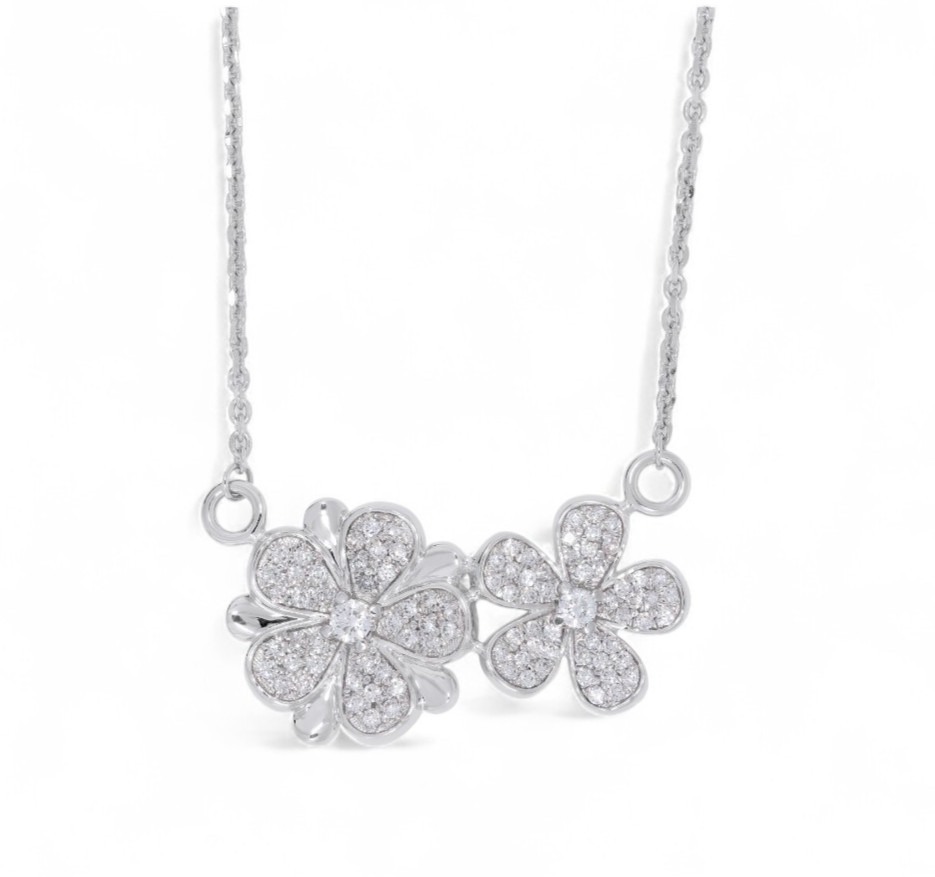 0.95 Ct Round Lab Grown Diamond Necklace Sterling Silver Pendant Women’s Gift