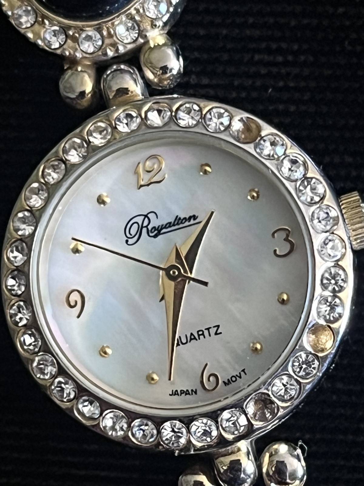 Royalton Womens Mother of Pearl Crystal Bracelet Watch V377