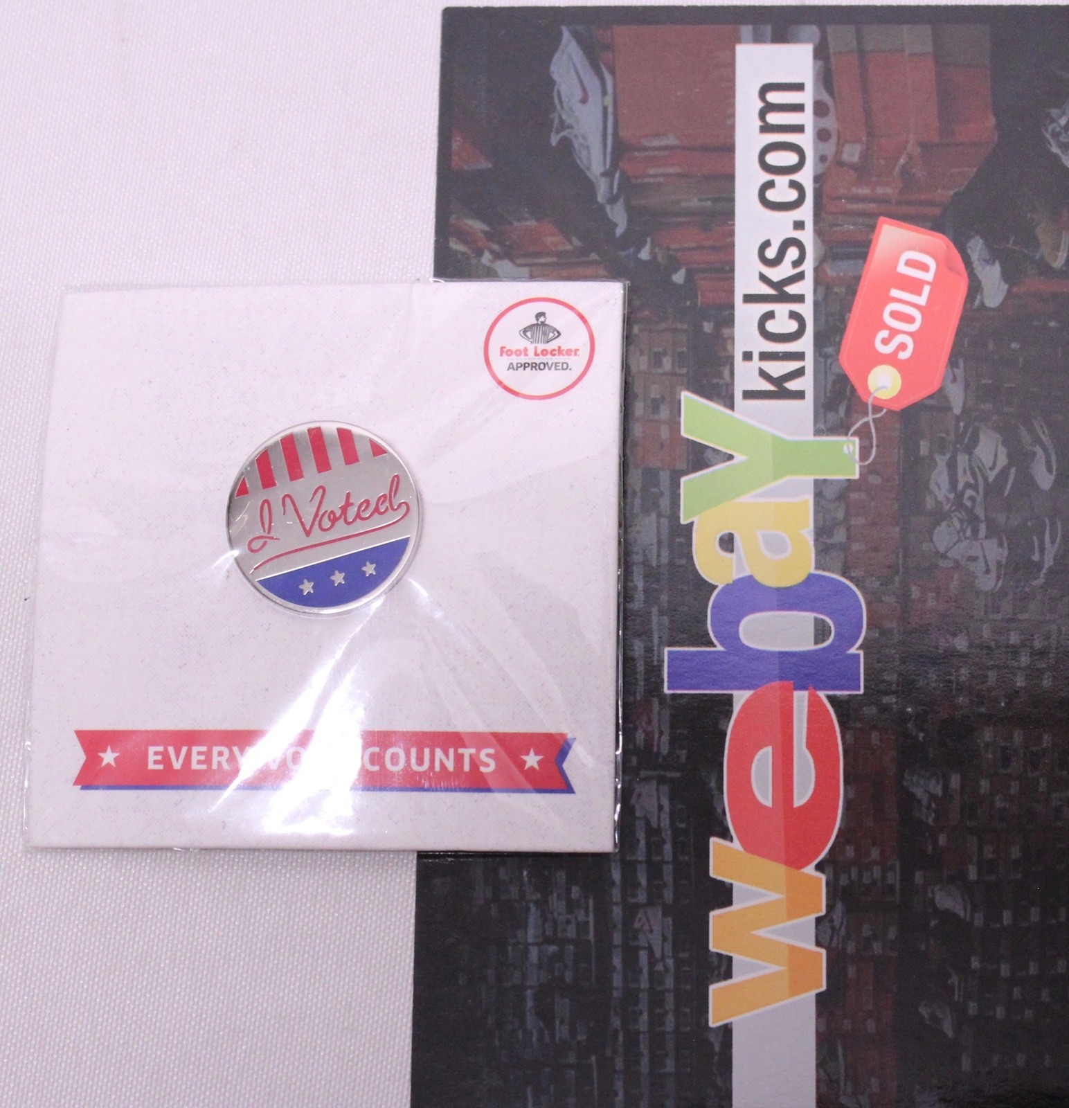 Footlocker I Voted Pin Every Vote Counts Silver Red Blue Election Limited New