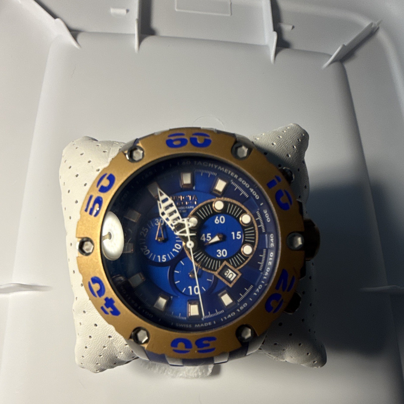Invicta Reserve Venom 32434 Swiss Made Chronograph Blue Gold 52mm Watch