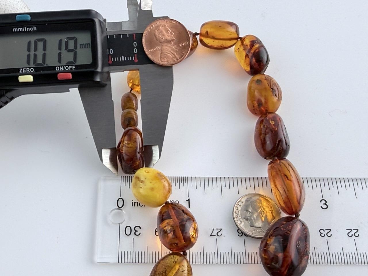 Vintage Freeform Shape Multi Mixed Amber Beaded Necklace 30 Inches Length 114g
