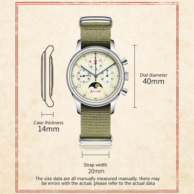 SEAKOSS Vintage Mechanical Watch with Seagull Movement: Moon Phase Chronograph