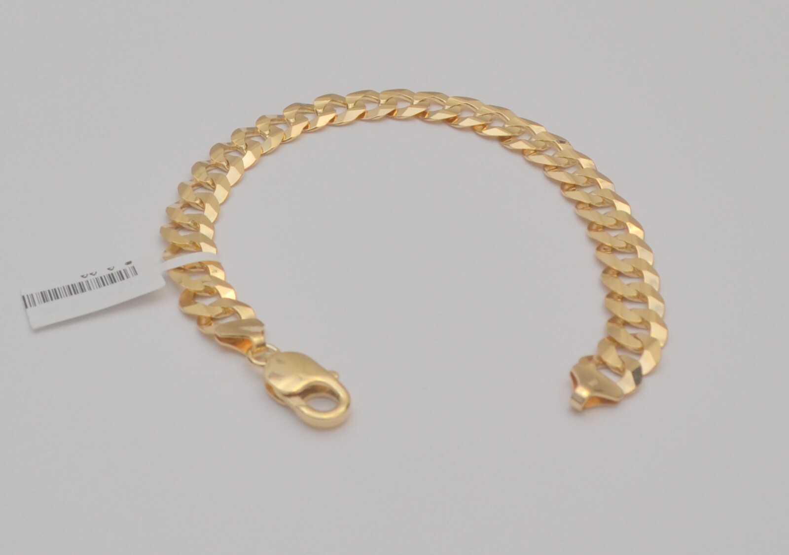 Gold chain 10k solid yellow cuban curb link bracelet 8.25 in 9.3 mm 16.8 gr