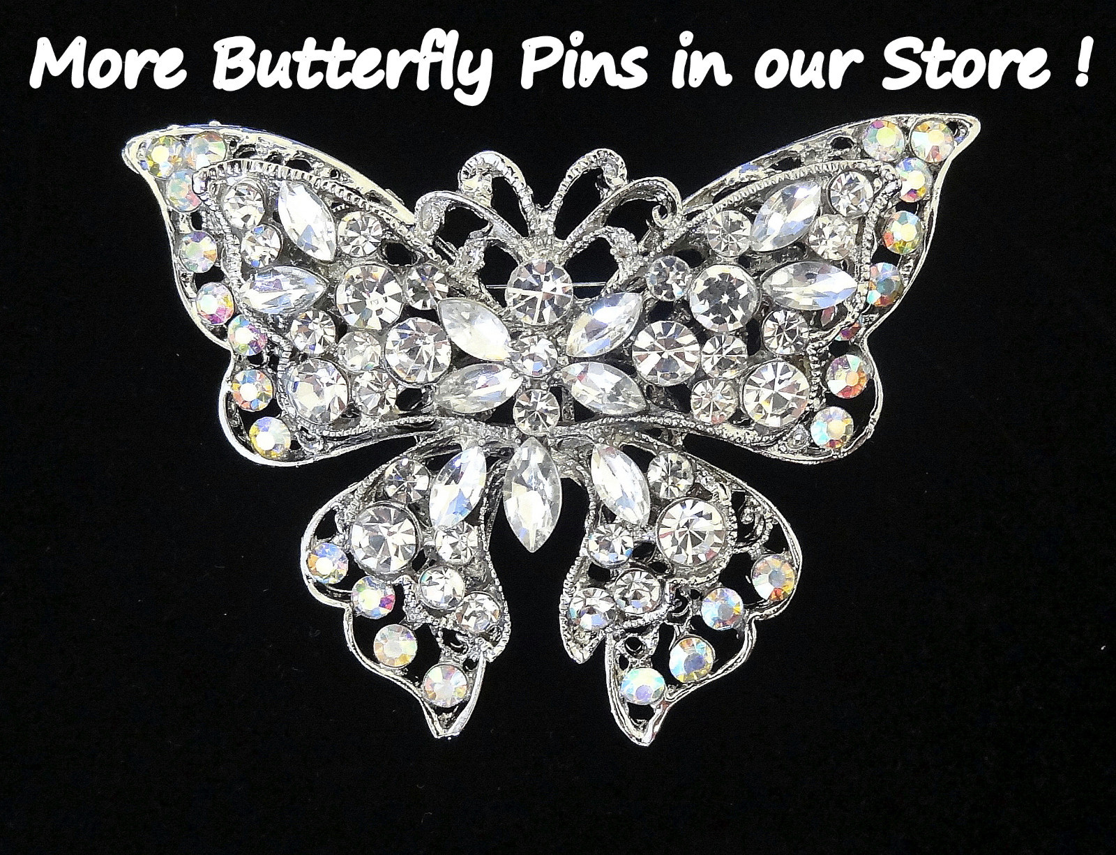 GOLDEN TOPAZ BEE INSECT BUG FIREFLY BROOCH PIN~RHINESTONE CRYSTAL~VINTAGE GARDEN