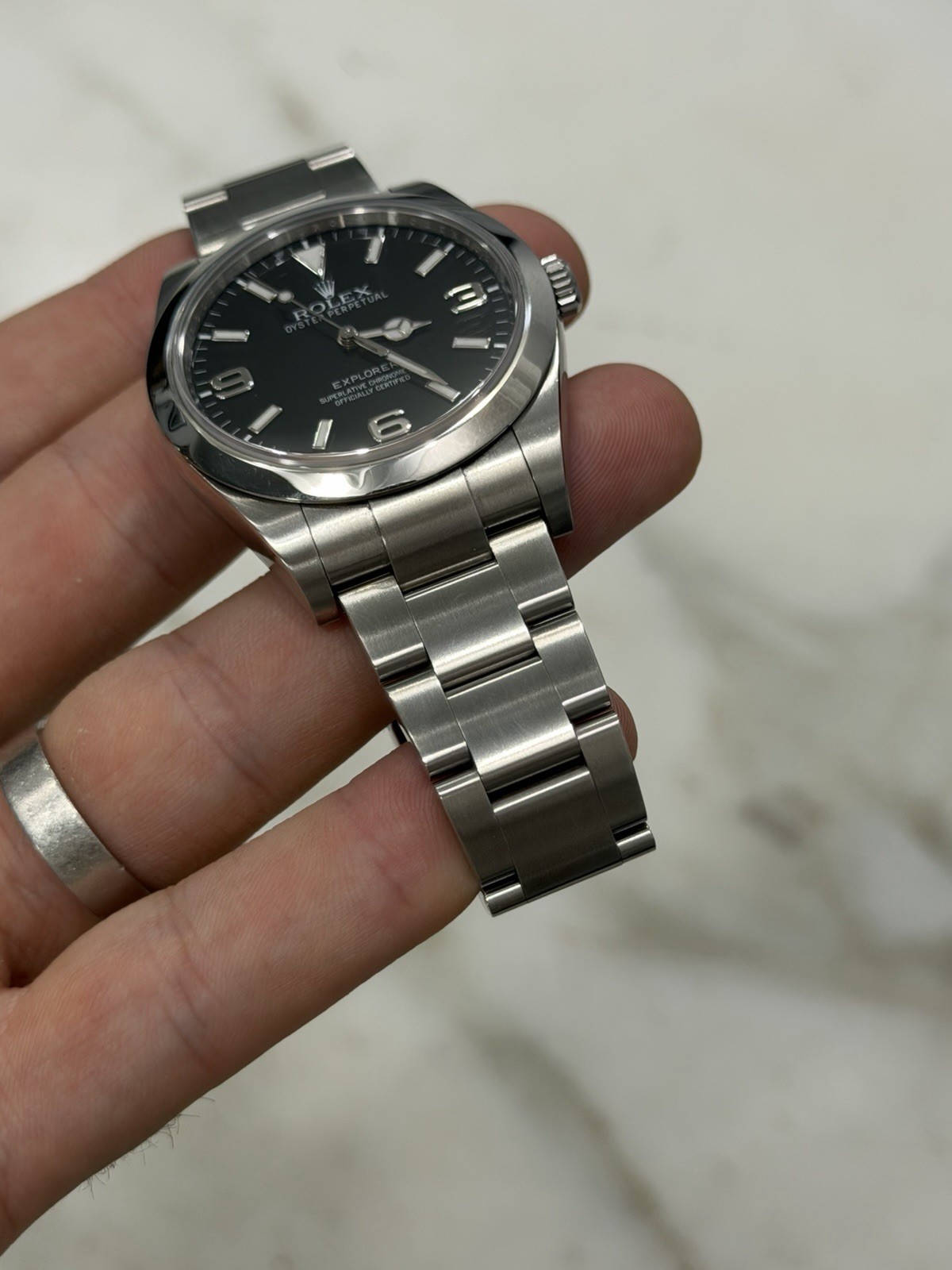 2012 Rolex Explorer Stainless Steel 39mm MK1 Auto Men’s Watch 214270 W/ Card