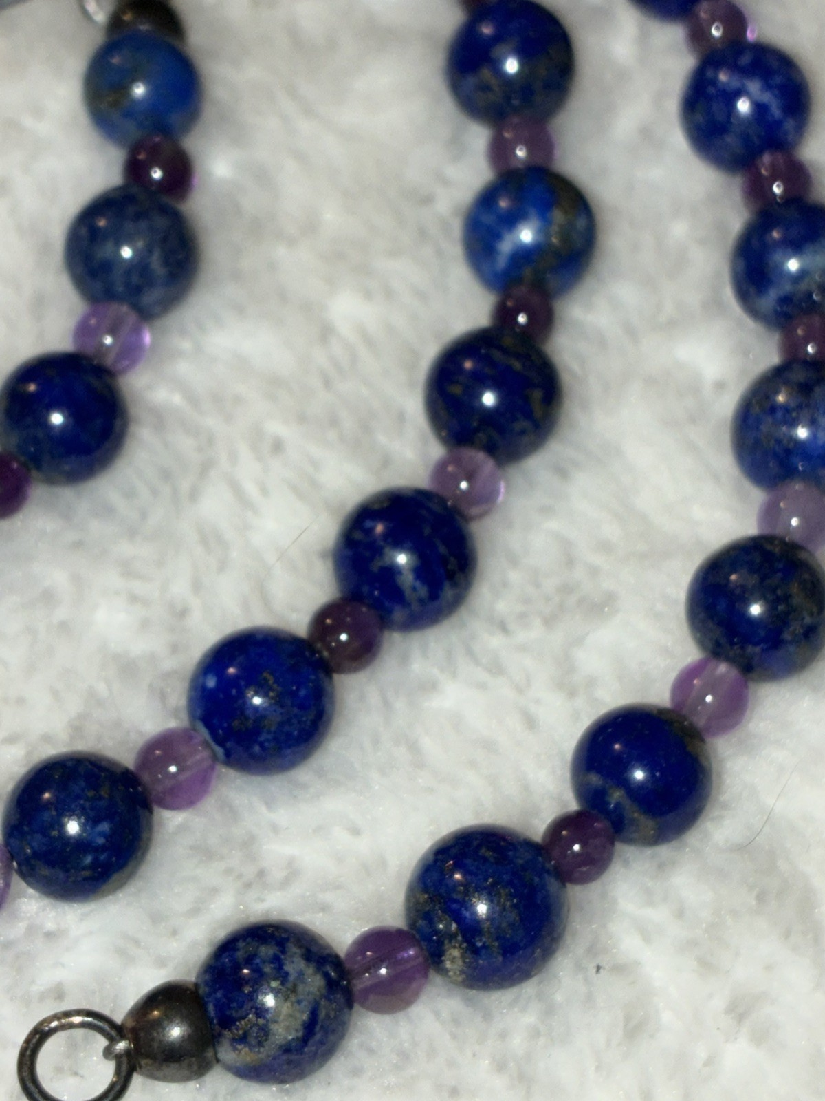 Jay King DTR Lapis Lazuli Beaded Necklace Sterling Silver 925 Mine Finds 35.5”