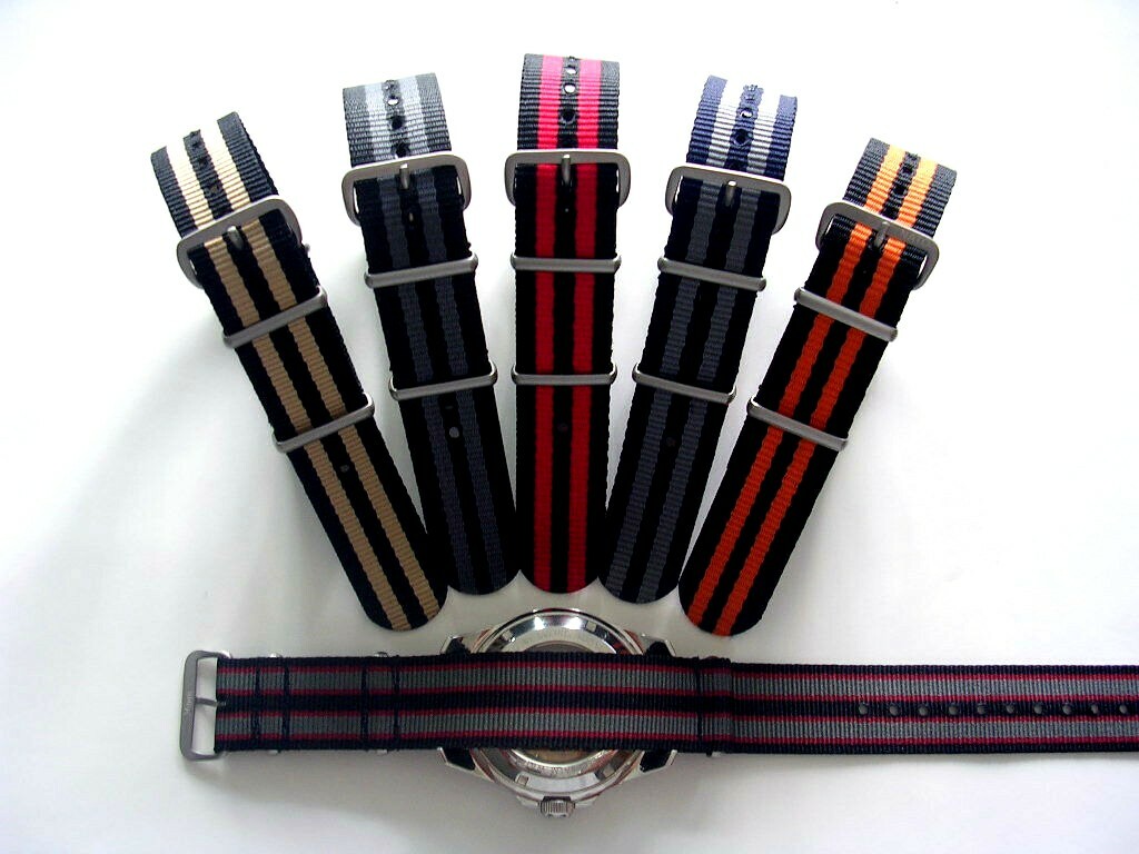 16mm Black Red NATO G10 Ballistic watchband strap RAF bond IW SUISSE 18 20 22 24