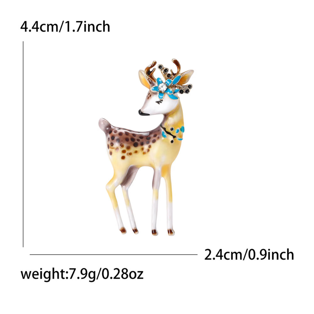 Luxury Reindeer Brooch Pin – Enamel Christmas Holiday Jewelry Gift for Women