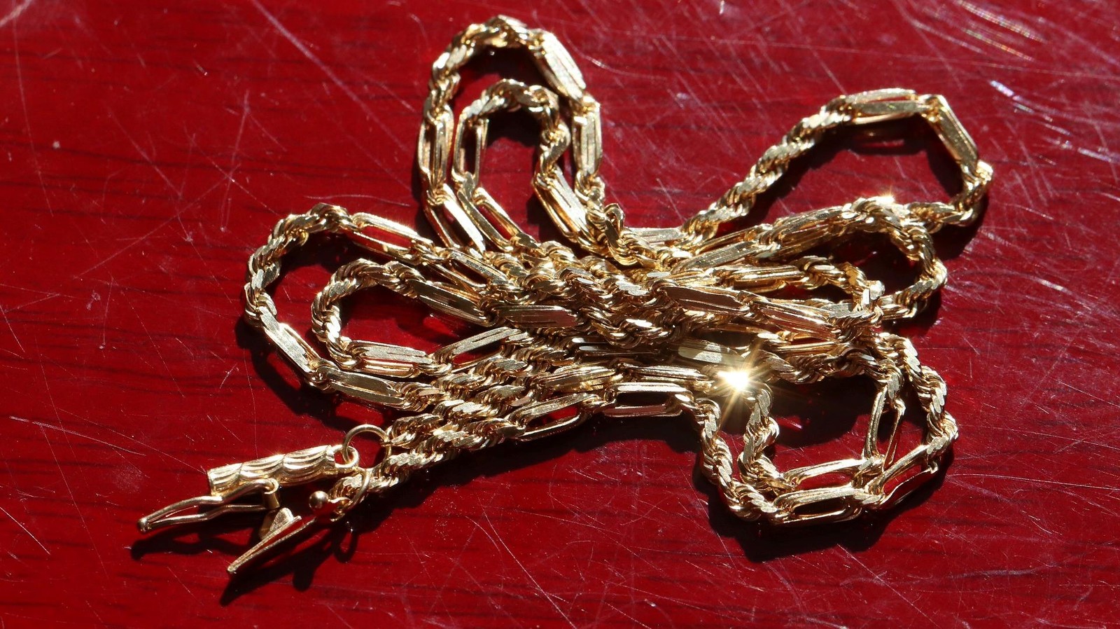 14k yellow gold necklace 20.0″ Figarope chain vintage 7.90gr N3637 Fortunoff