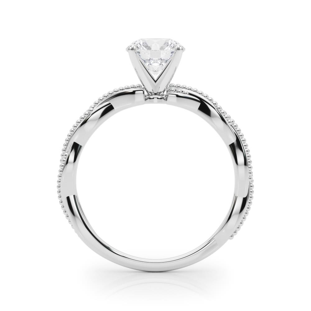 Twisting Milgrain Sterling Silver Solitaire Lab Grown Diamond Ring VS F 1.00 Ct