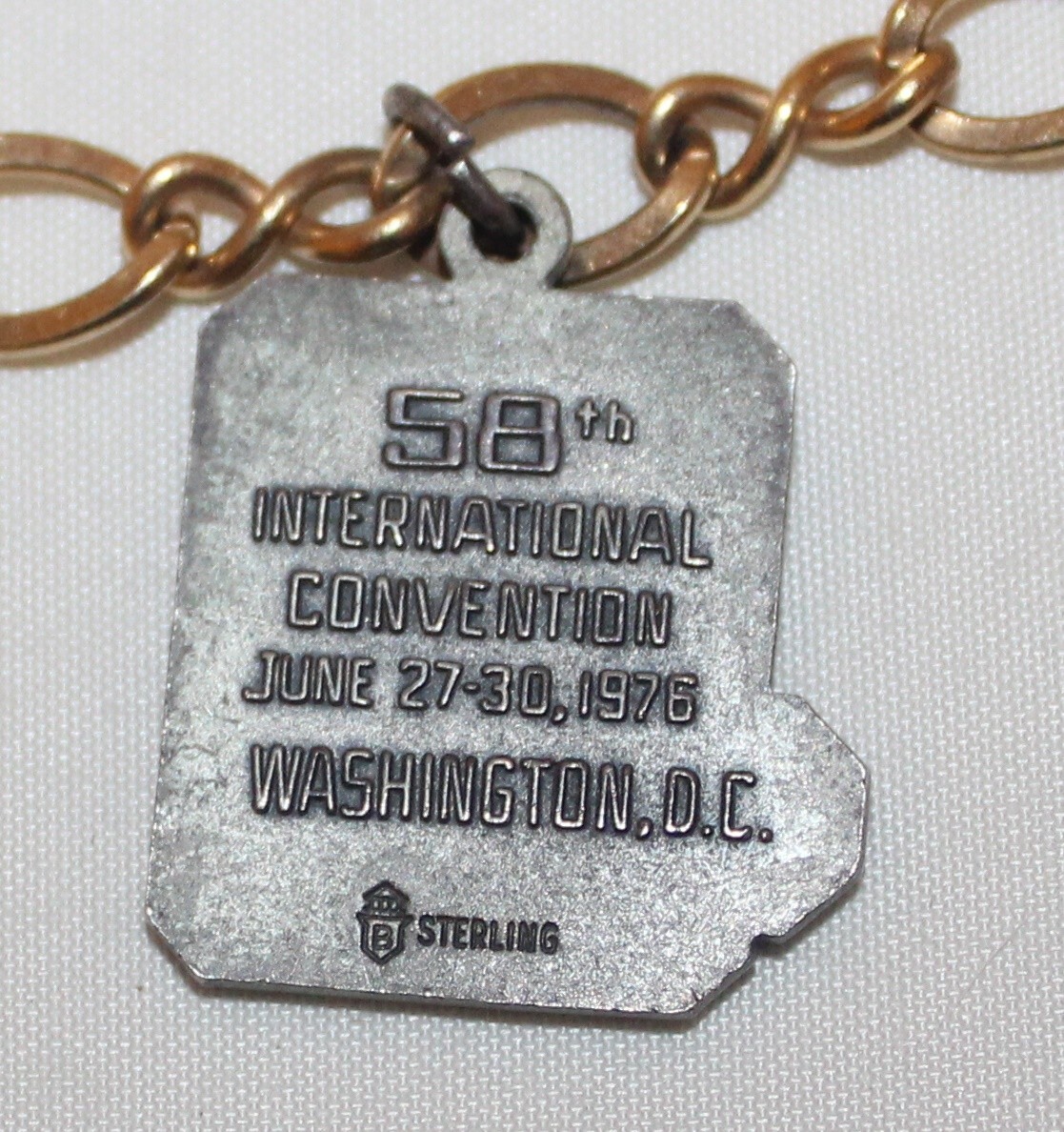 Vintage 1/5 10K GOLD FILL Optimist Wife & Sterling Club Charm Bracelet 2 charms