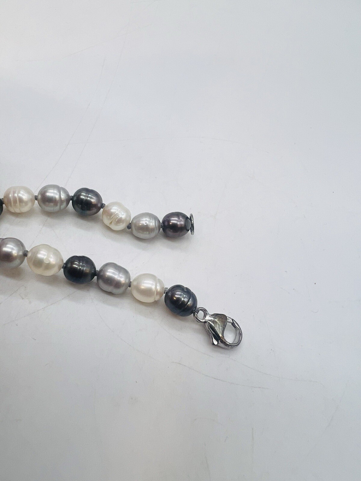 Honora Graduated Pearl Necklace Gray White Black Tuxedo 20″ Sterling Silver