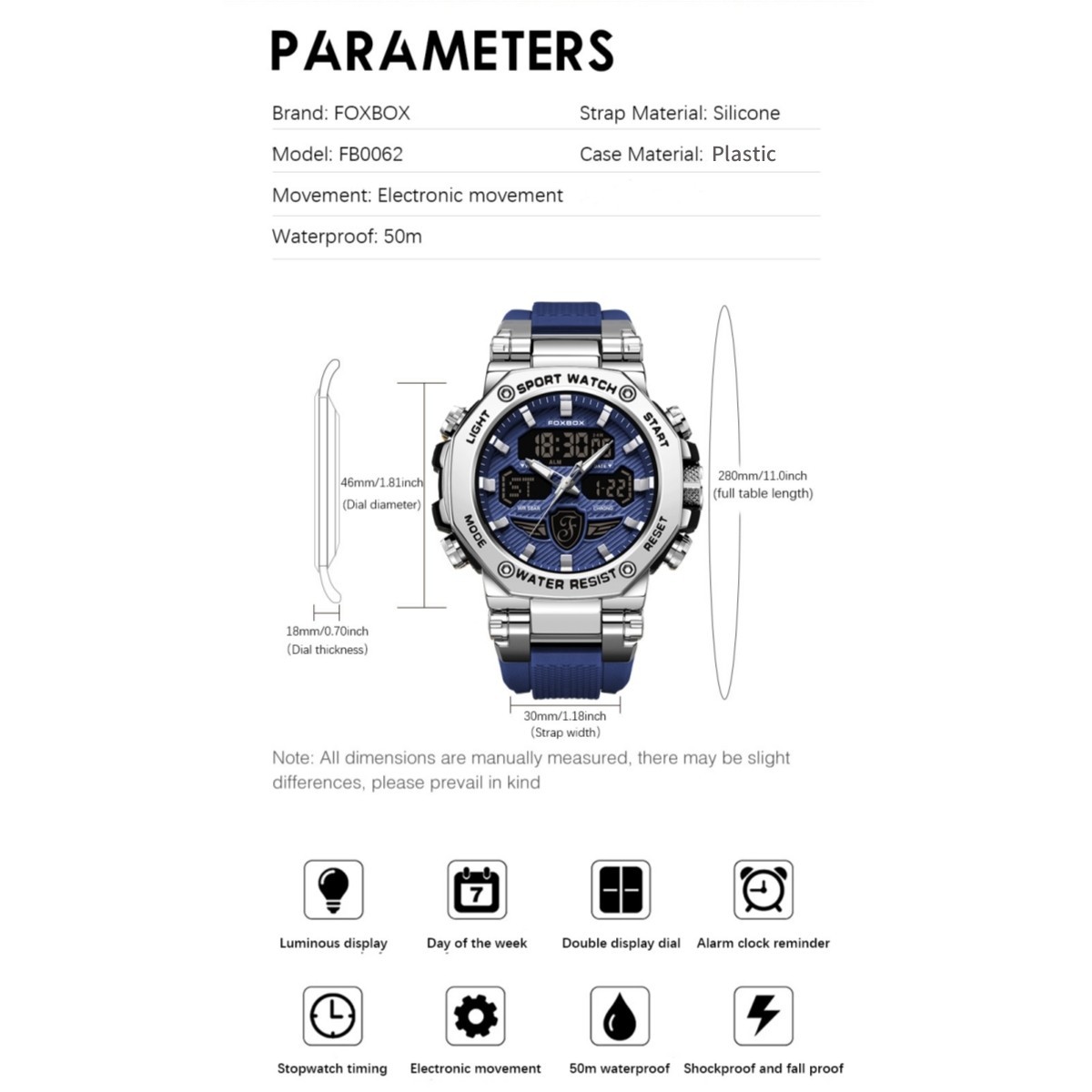 LIGE Men Sport Diver Big Watch Quartz Digital Waterproof Luminous Boy Wristwatch