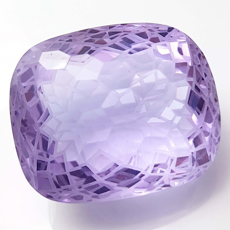 Cushion Cut Kunzite 95.56 CT Natural Purple-Pink Color Loose Gemstone Faceted