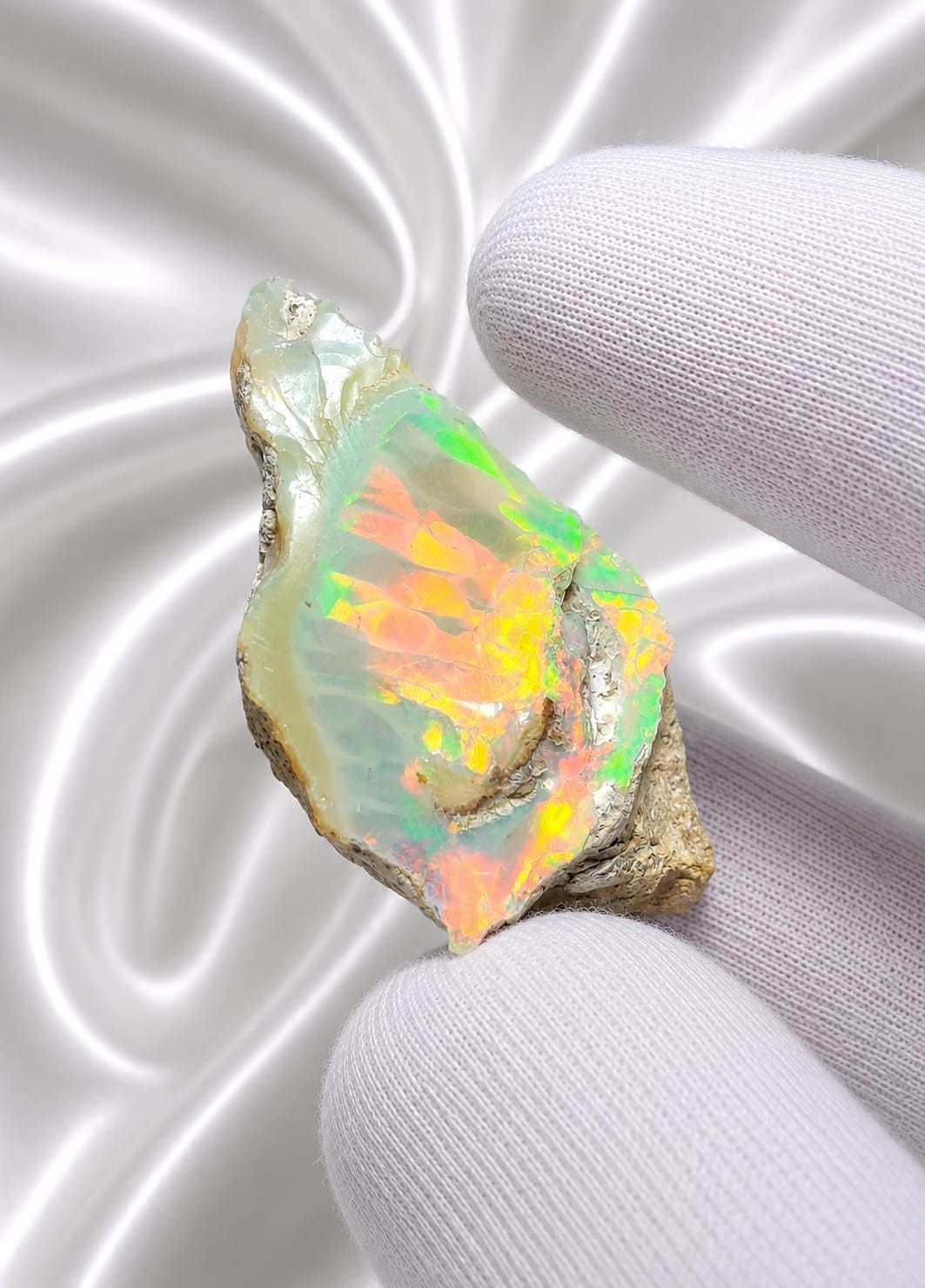 Natural White Opal Rough 15.70 CTS, Ethiopian Welo Opal Raw Gemstone For Jewelry