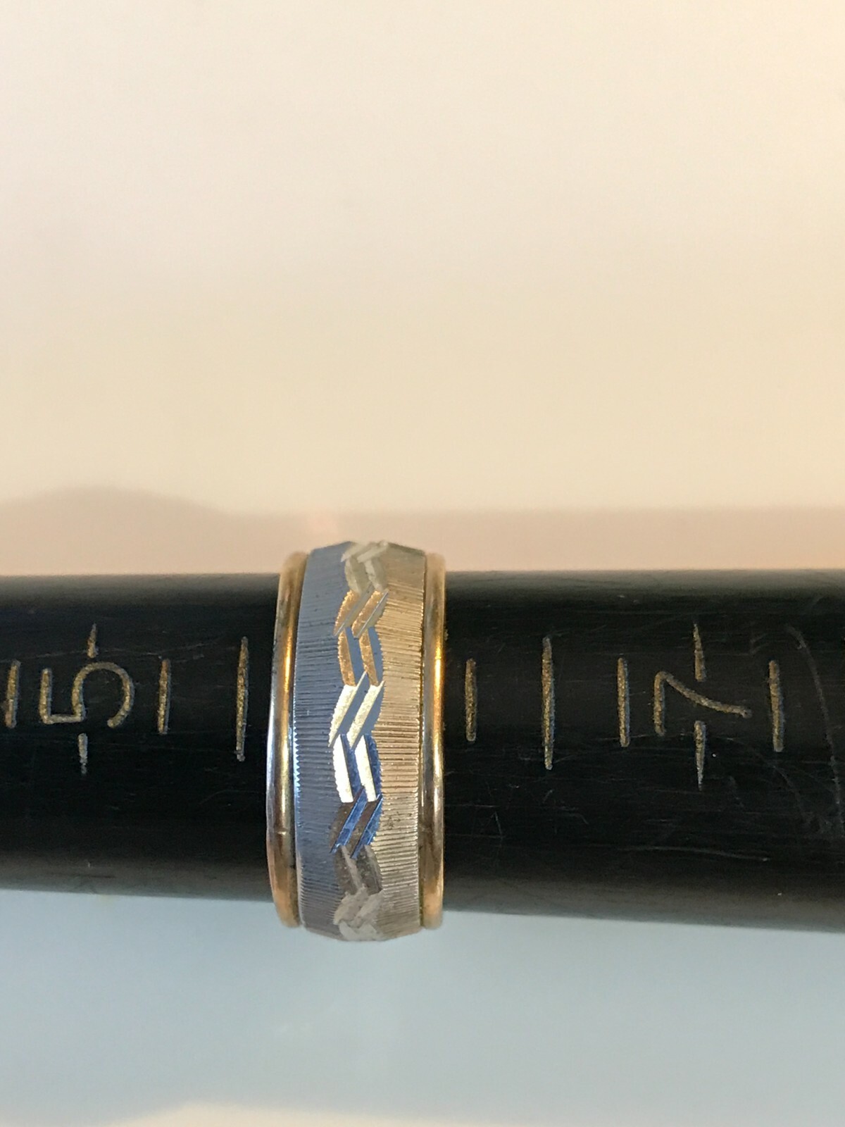 Vintage Stamped 10kt Gold Filled & Sterling Silver Ring Band Sz 6 WS JD Schlang