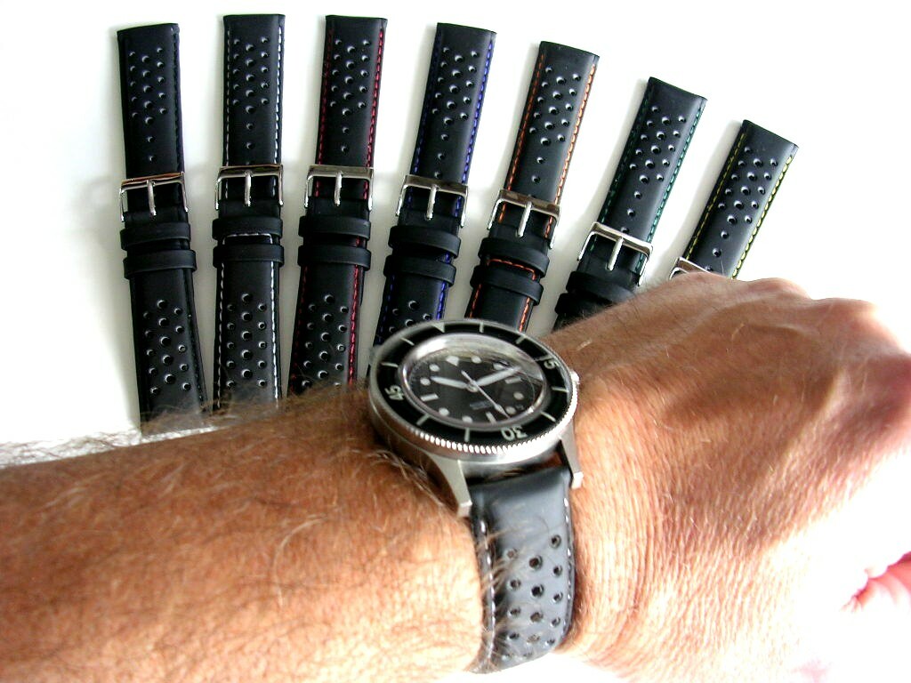 Silicon GT Rally Sport perforated Dive watchband strap water-resistant IW SUISSE